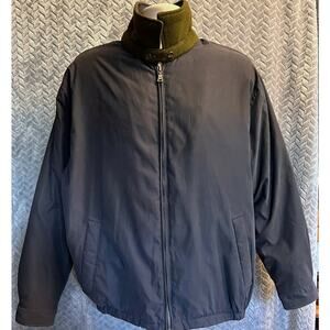 Bill Blass Black Label Bomber Jacket Men's L Navy Fleece Lined Coat Windbreaker
